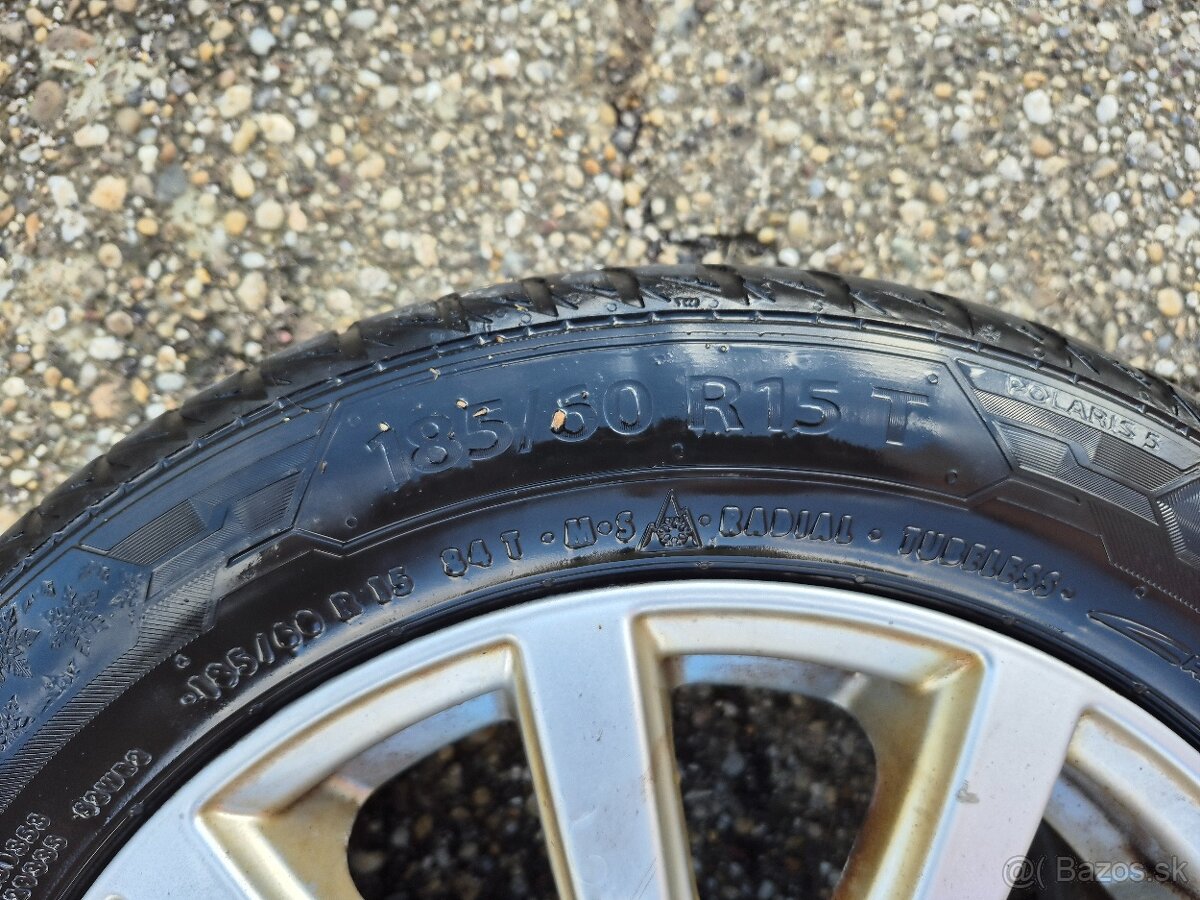 Predám pneumatiky 185/60 r15 na diskoch - 3