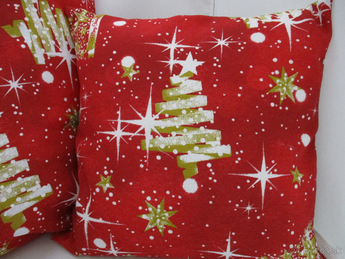 Vianočná obliečka červeno bielo zlatá,dve veľkosti - 3