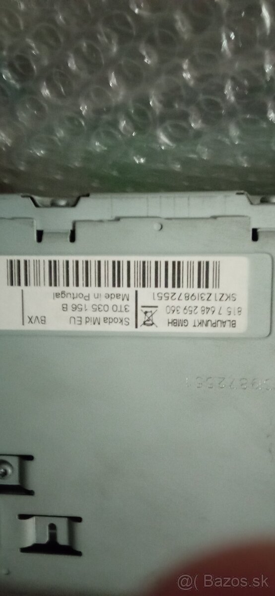 Predám autorádio 2Din originál Škoda 3T0035156B - 3