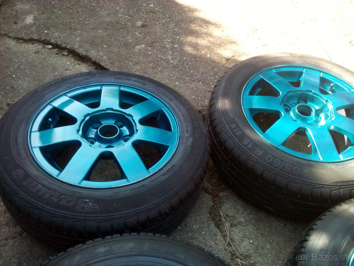 Sada kolies- alu disky 5x112 R15, 205/60 R15 - 3