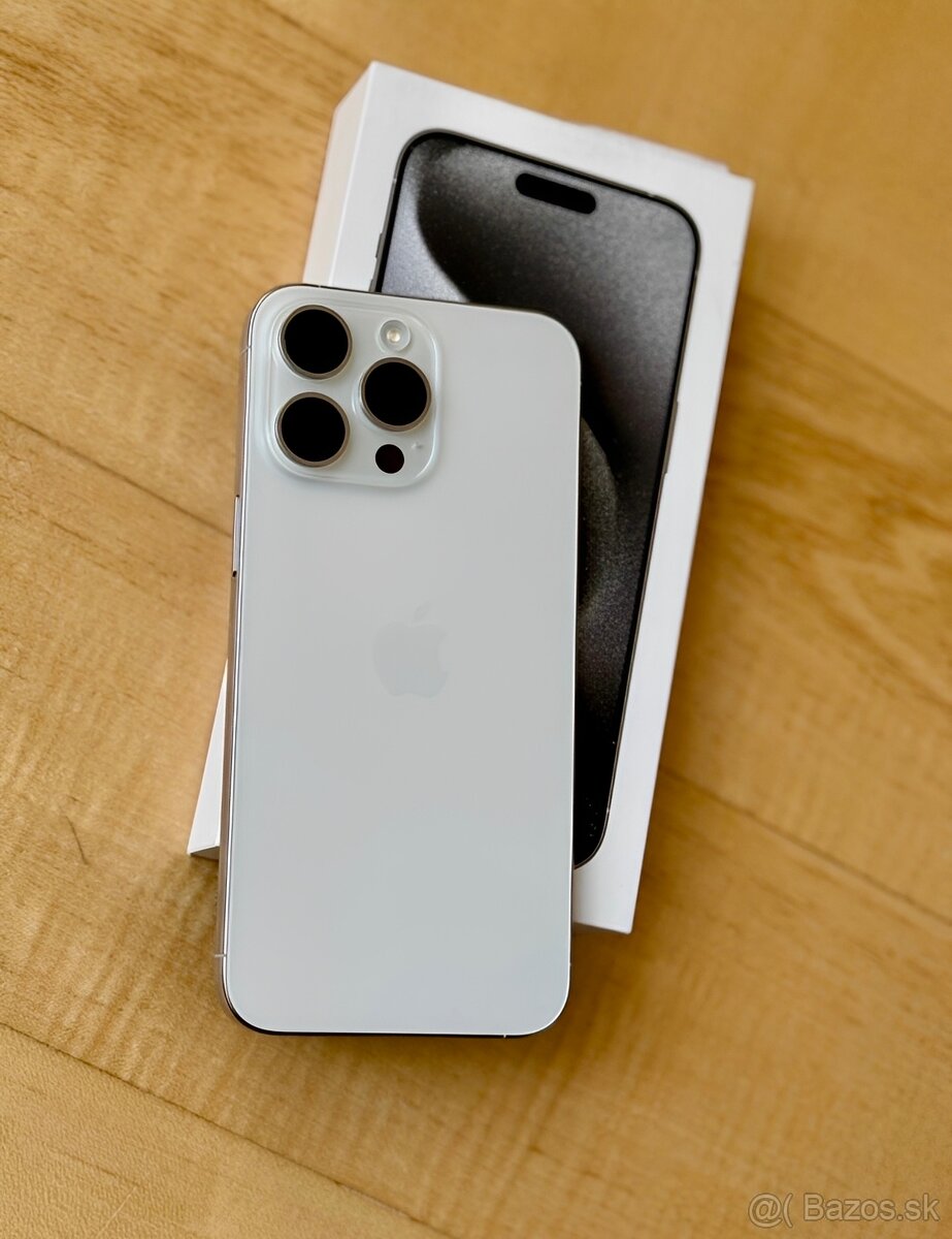 iPhone 15 Pro White Titanium BATERIE 100% TOP - 3