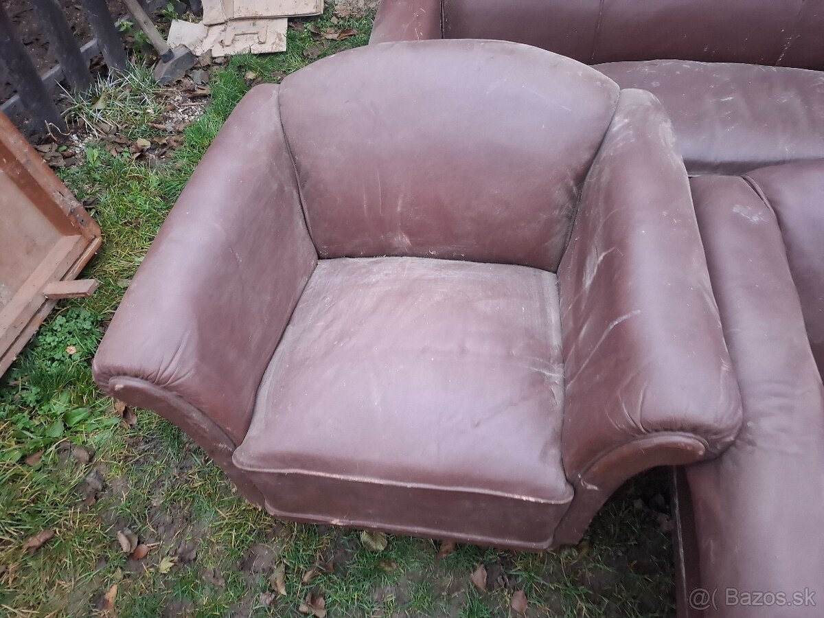 Kožená sedačka z 20tych rokov na predaj 20 € - 3