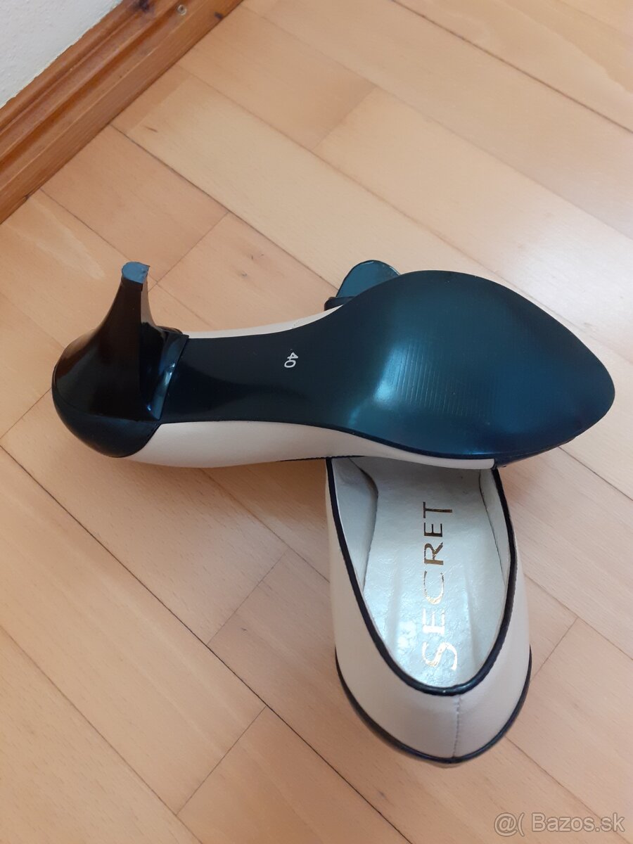 Kožené lodičky s voľnou špičkou (veľ. 40) - 3