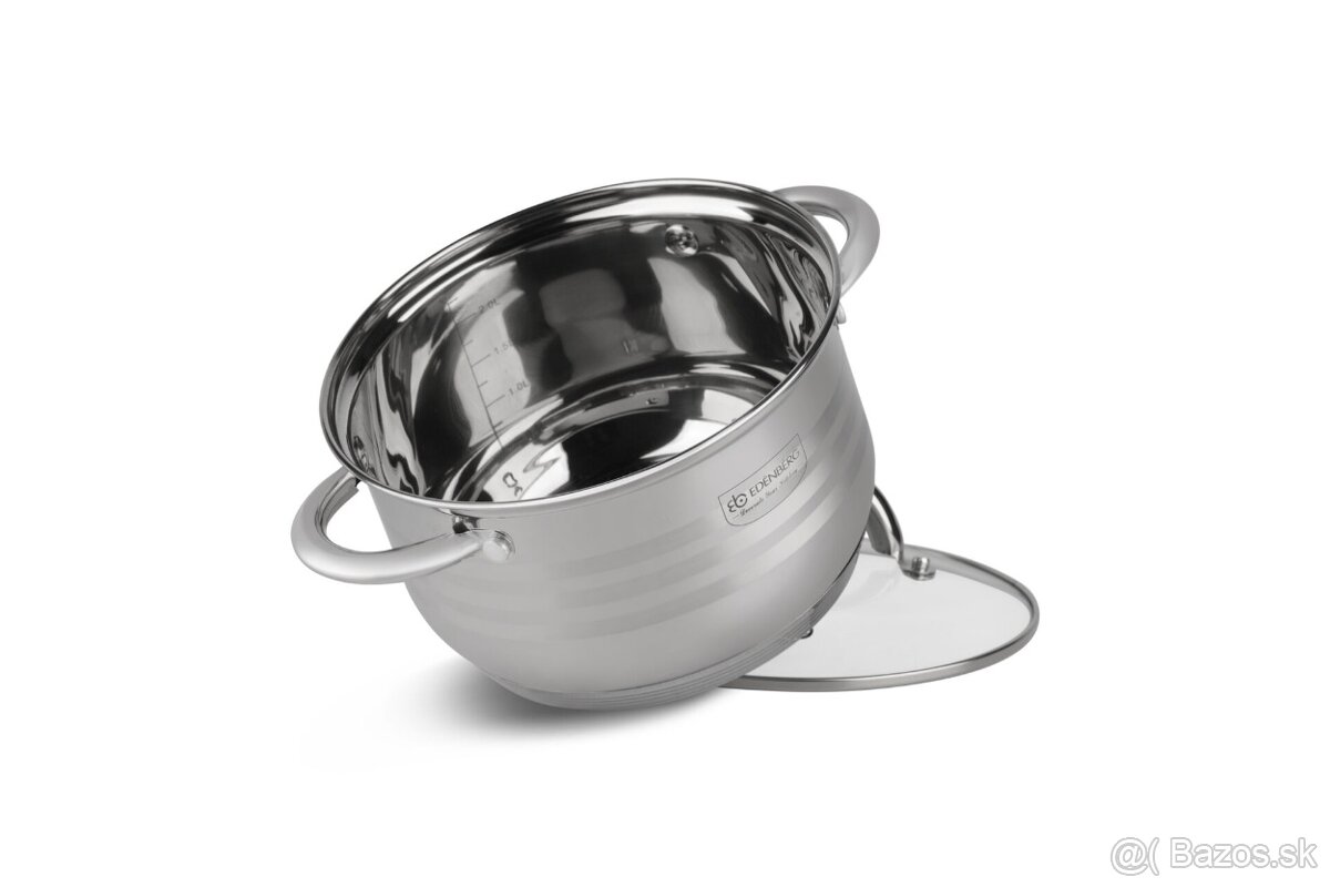 Sada nerezových hrncov Edenberg s mramorovanou panvicou - 3
