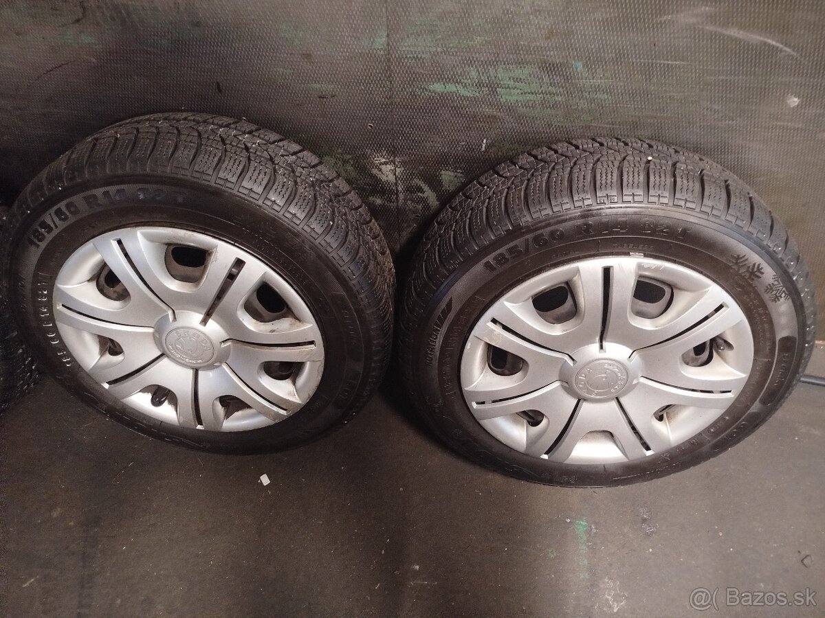 5x100 R14 185/60 R14 zimné 8mm originál škoda - 3