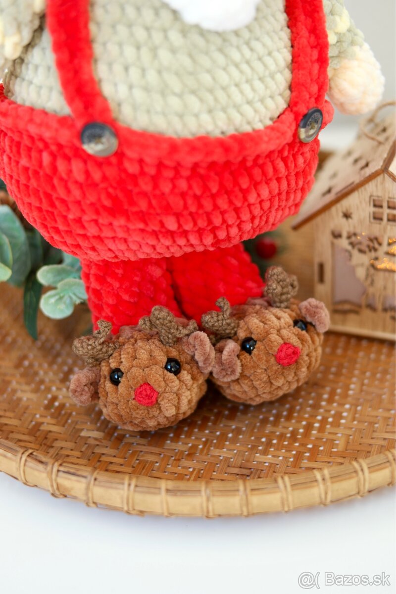 Vianočná háčkovaná hračka plyšový Santa Claus - 3
