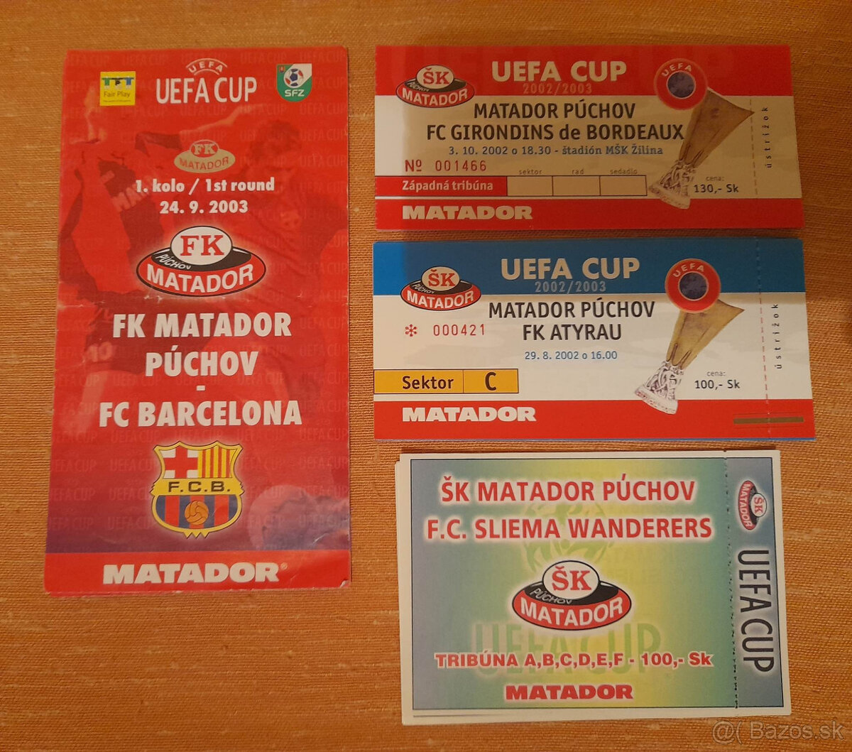 Futbalové vstupenky 1 - 3