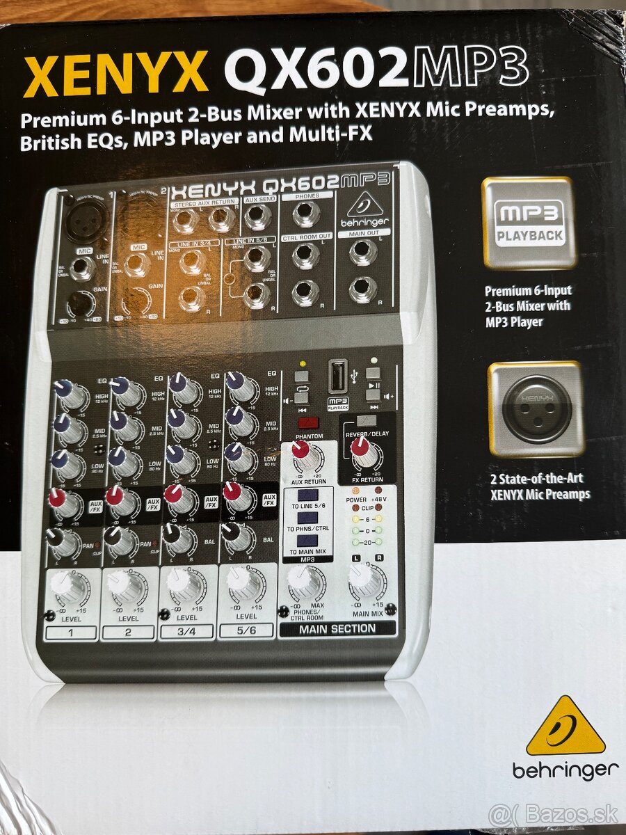 REZERVOVANÉ Behringer Xenyx QX602MP3 Analógový mixpult - 3