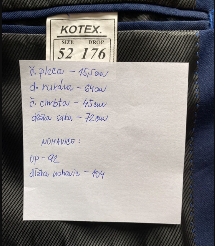 Modrý pánsky oblek - komplet - 3