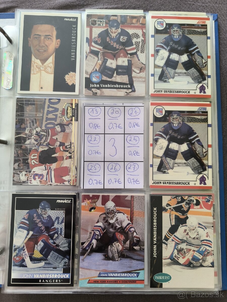 Hokejové kartičky - John Vanbiesbrouck 1 - 3