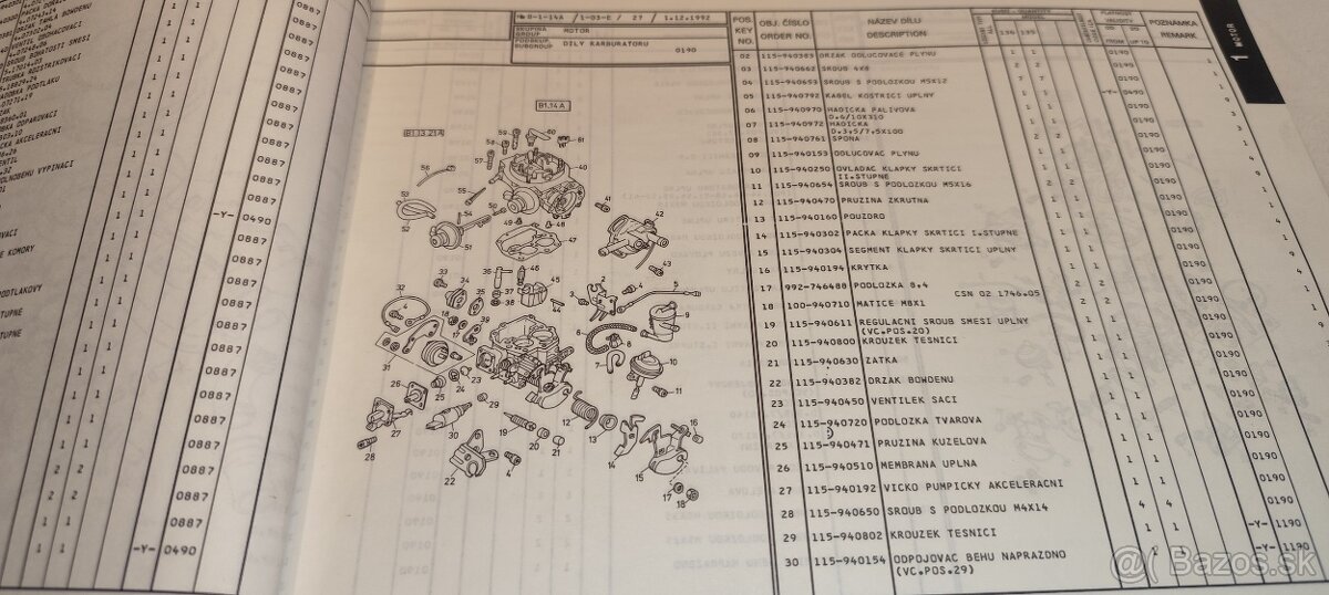 Škoda FAVORIT 135 136 L LS LX seznam náhradních dílů 1993 - 3