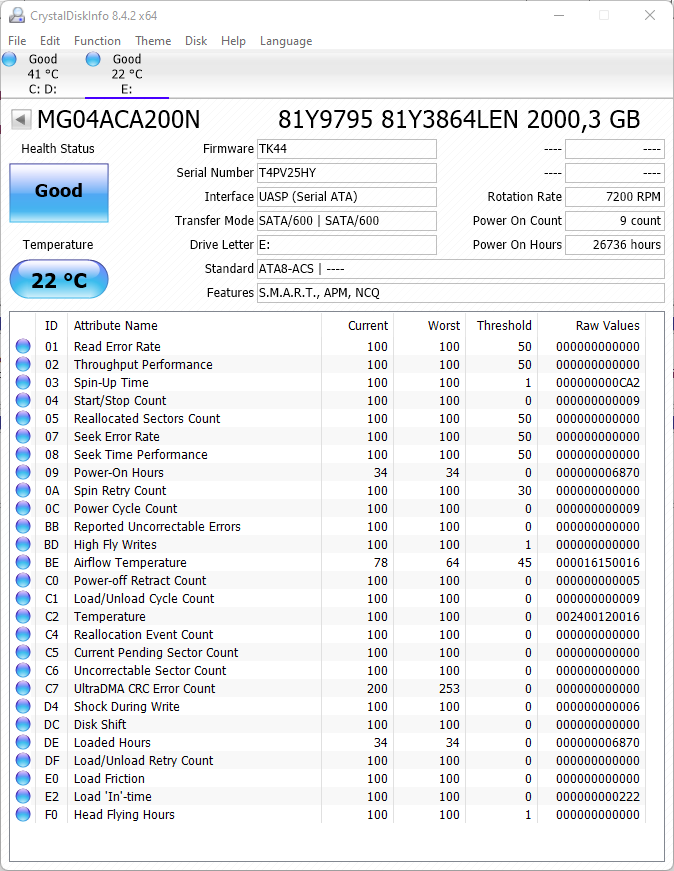 #53 - Disk 2TB Toshiba SATA 7200RPM 3,5" - 3