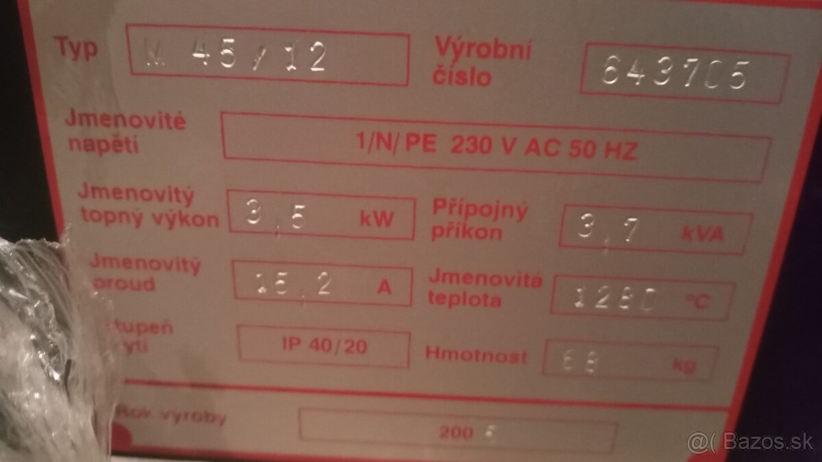 Keramická pec LAC M 45/12 230V - 3