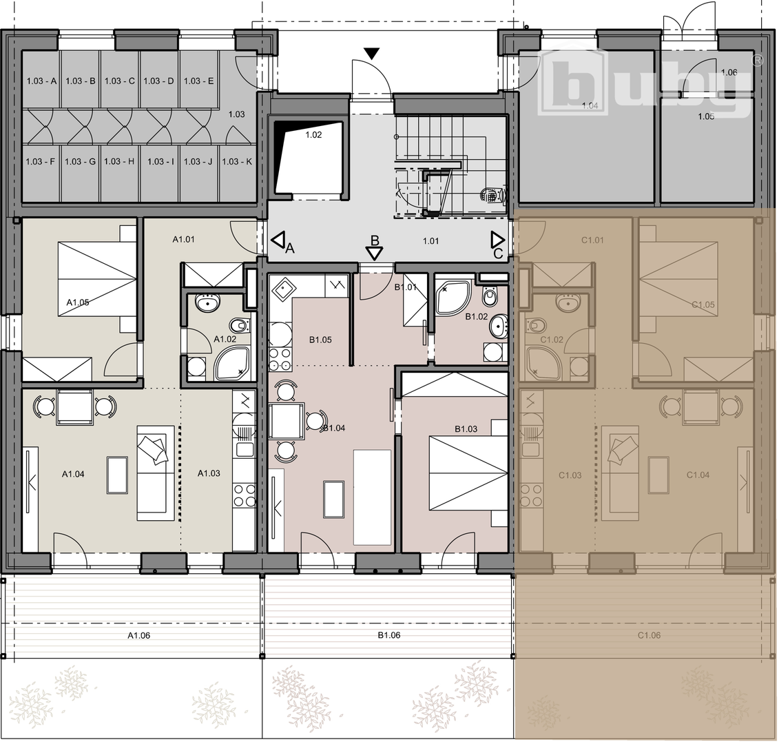 Na predaj posledný 2 izbový byt, č. IIB_3C, v novostavbe, Ma - 3