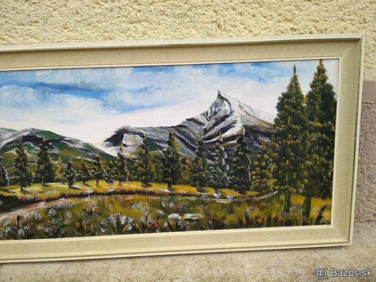 Velky obraz Tatry, olejomalba, 172x63cm - 3