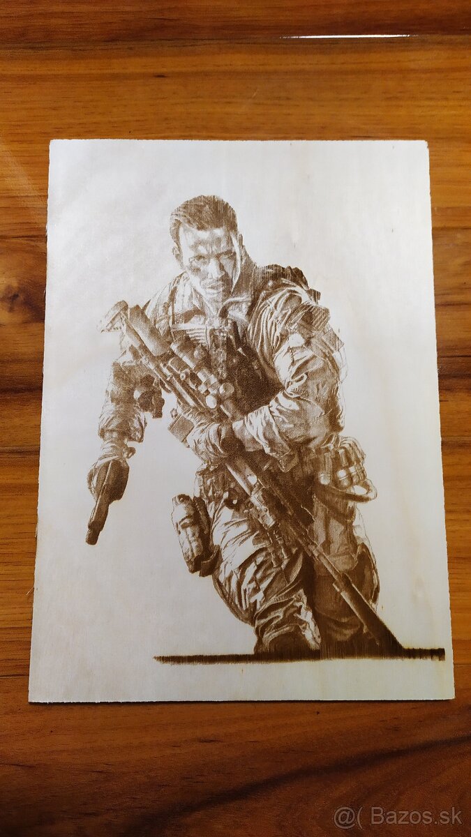 Laserom gravírovaný portrét, preglejka formátu A4 (2) - 3