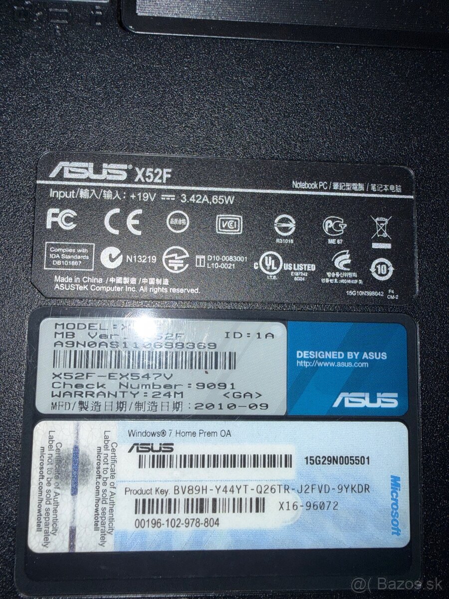 Predám notebook ASUS X52F - 3