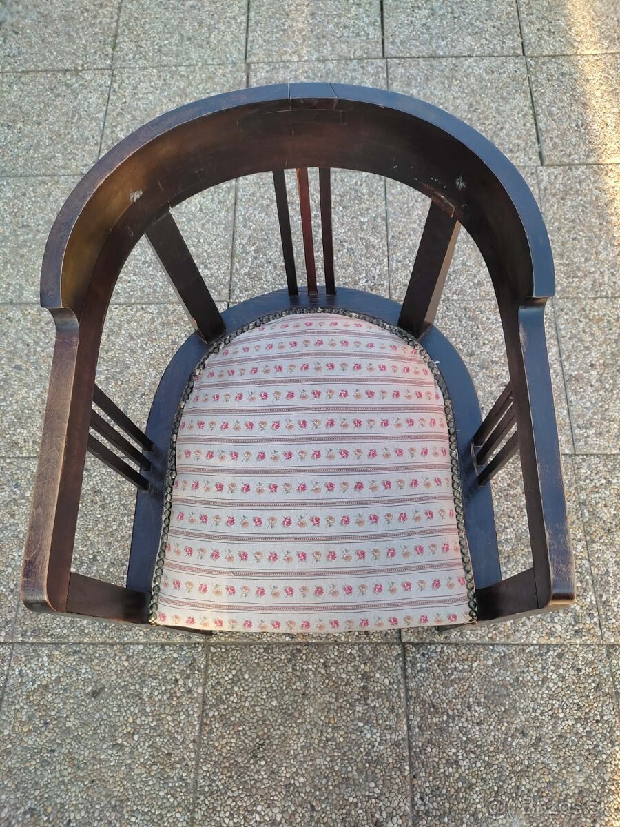 Stolička kreslo Thonet s pruzinami - 3