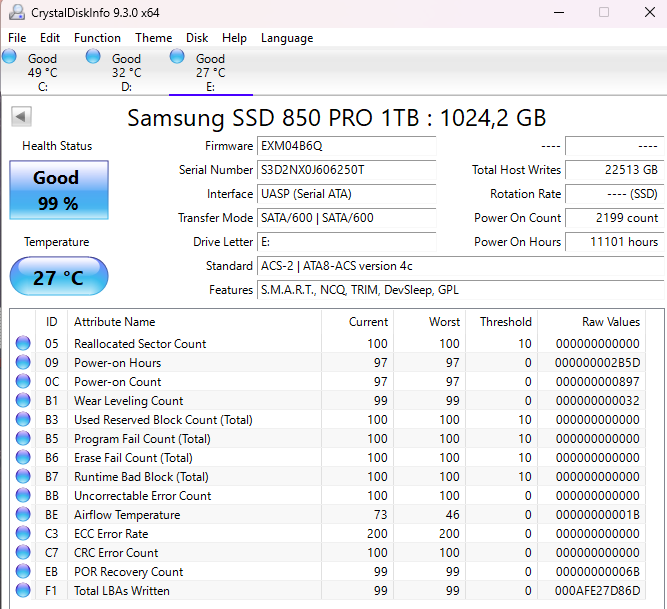 2,5" SSD disk SAMSUNG 850PRO 1TB - 3