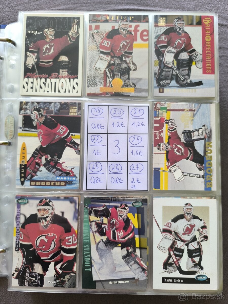 Hokejové kartičky - Martin Brodeur 1 - 3
