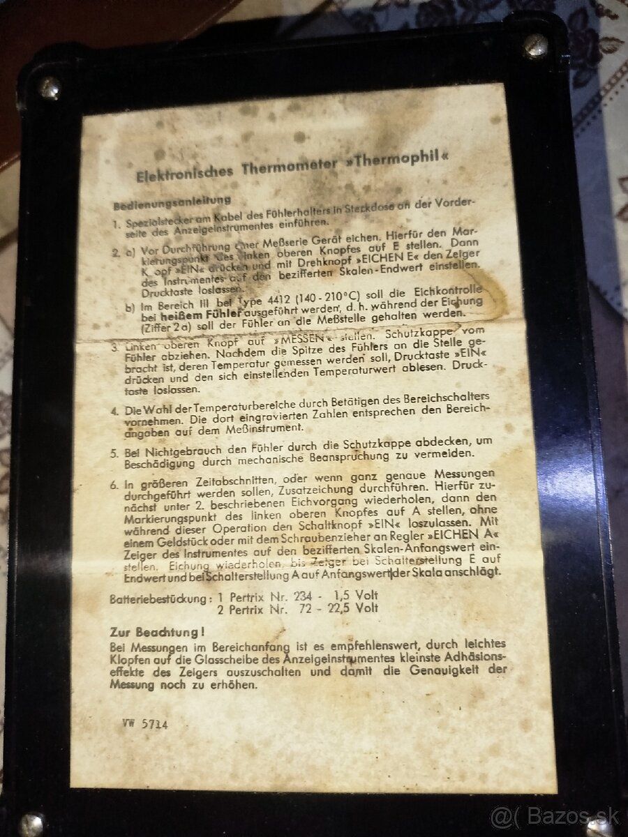 Historický elektronický teplomer z ČSSR–Elektron Thermometer - 3