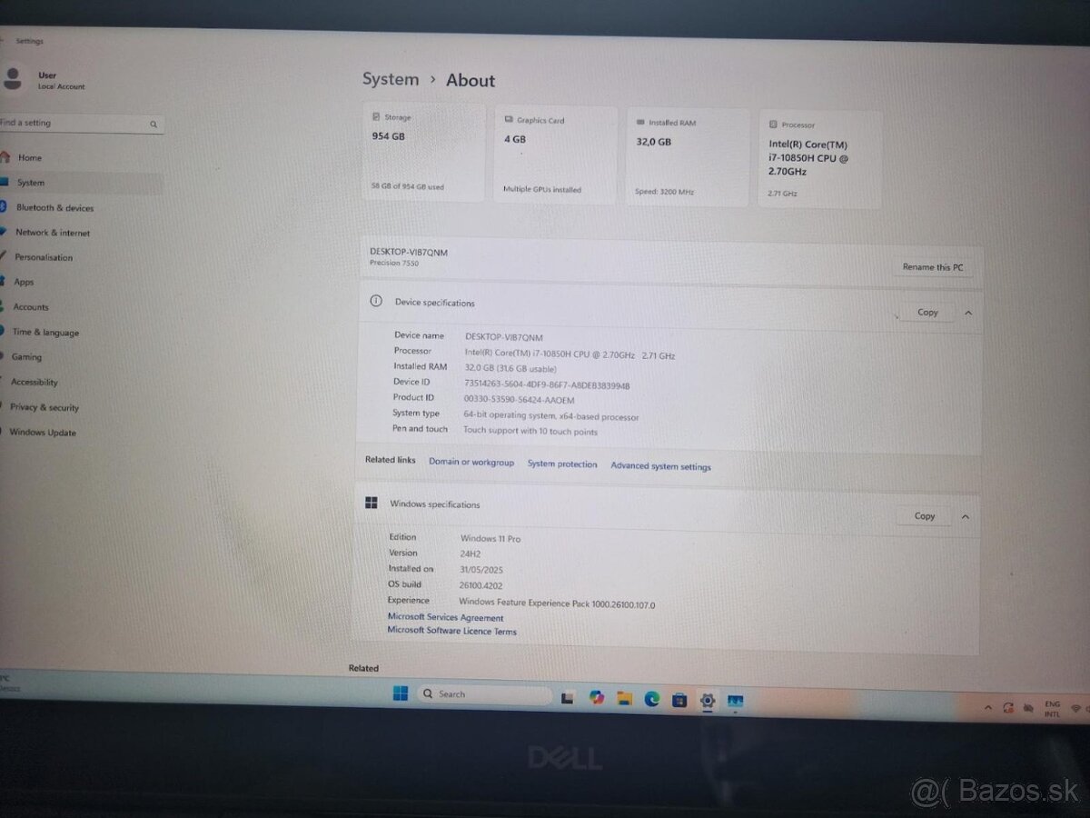 💻 Dell Precision 7550 – i7 / 32 GB RAM / 1 TB SSD / Touch D - 3