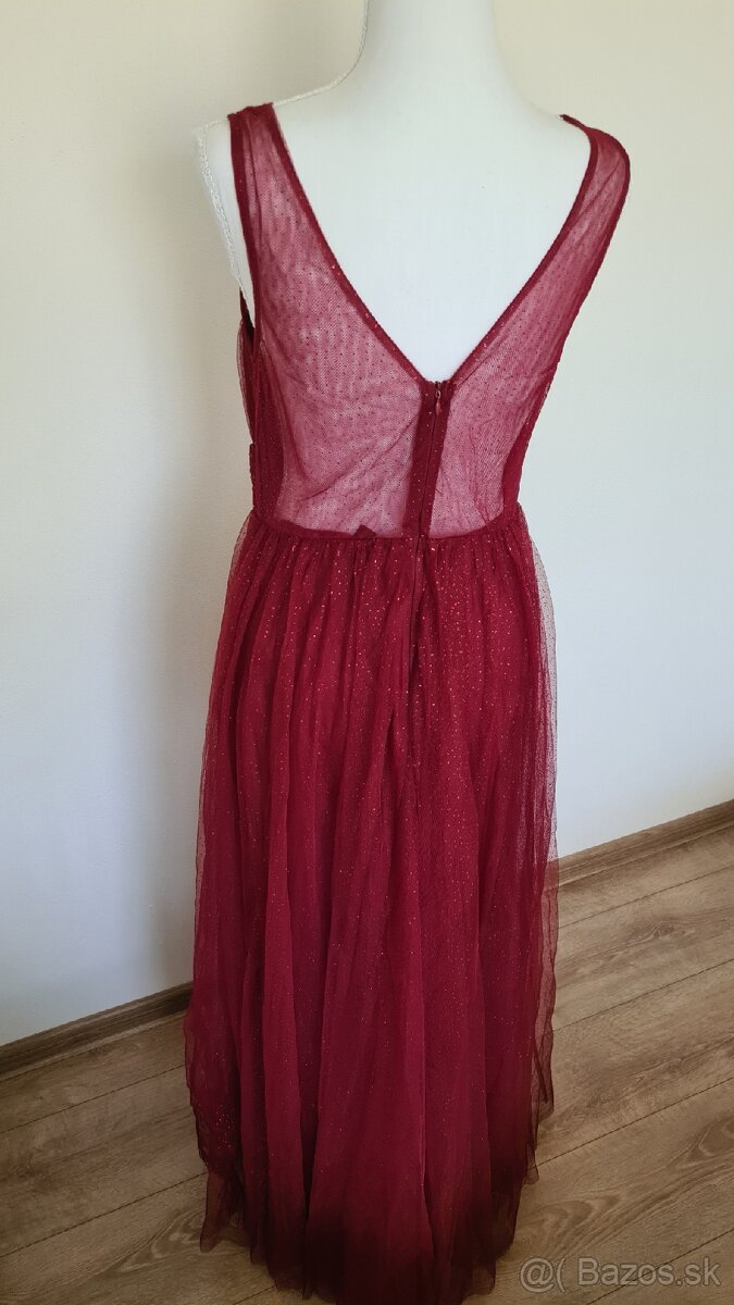 Tmavočervene šaty L - 3