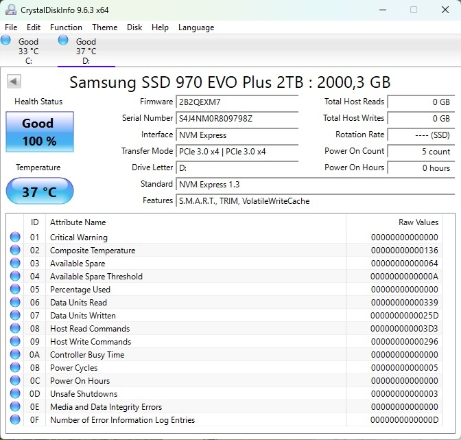 Samsung 970 EVO Plus 2TB, M.2 2280, NVMe - 3