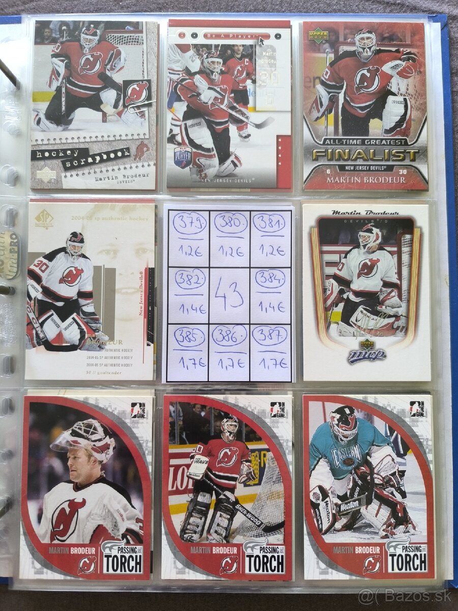 Hokejové kartičky - Martin Brodeur 3 - 3