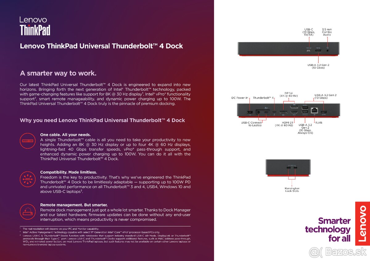 Lenovo ThinkPad Universal Thunderbolt 4 Dock - 3