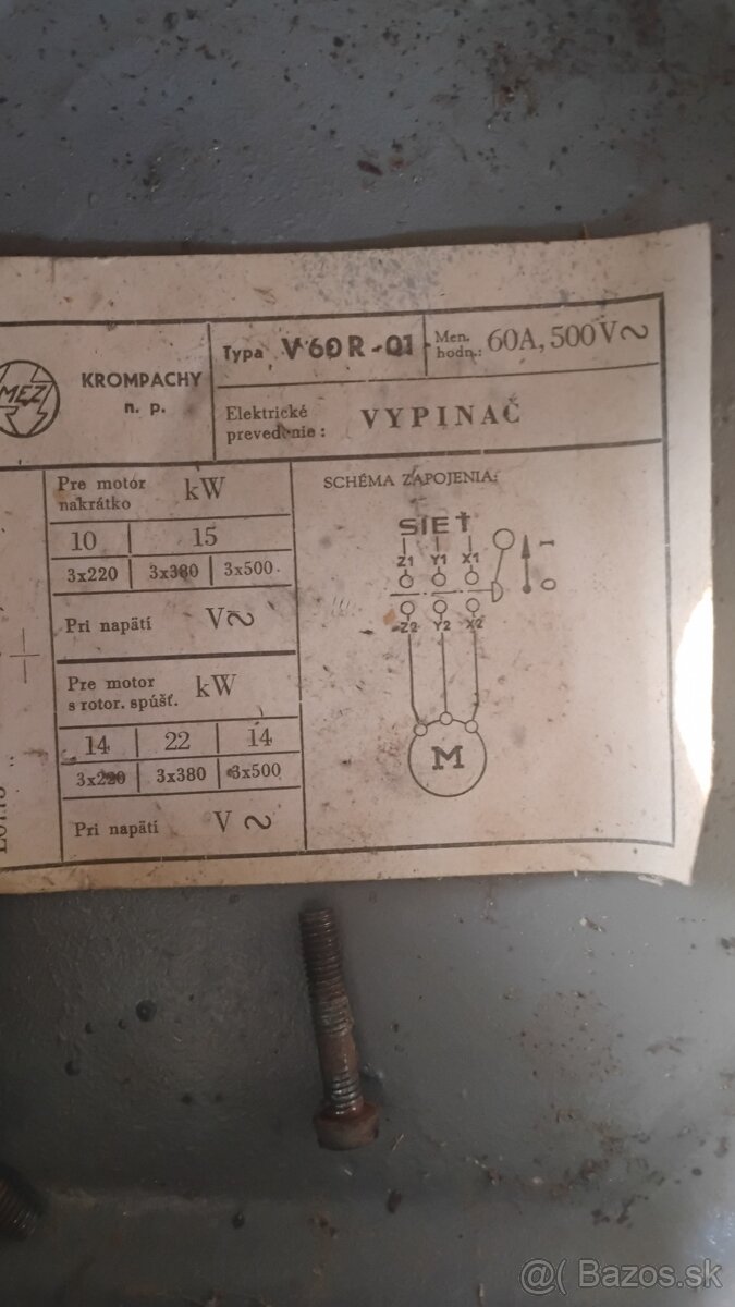 Vypinac V60R 01 60a 500v - 3