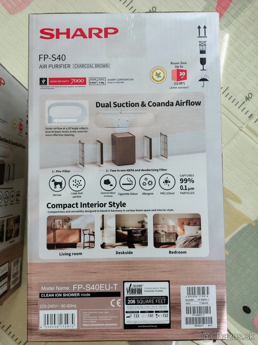 Čistička vzduchu Sharp FP-S40EU-T - Nova - 3