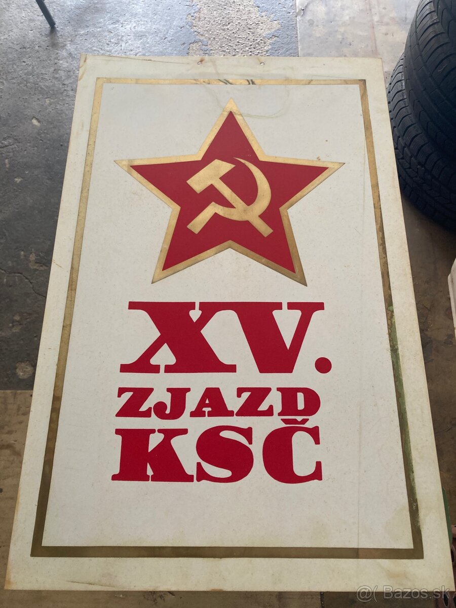 Plastové retro tabule ČSSR – znak, 1.máj, 9.máj - 3