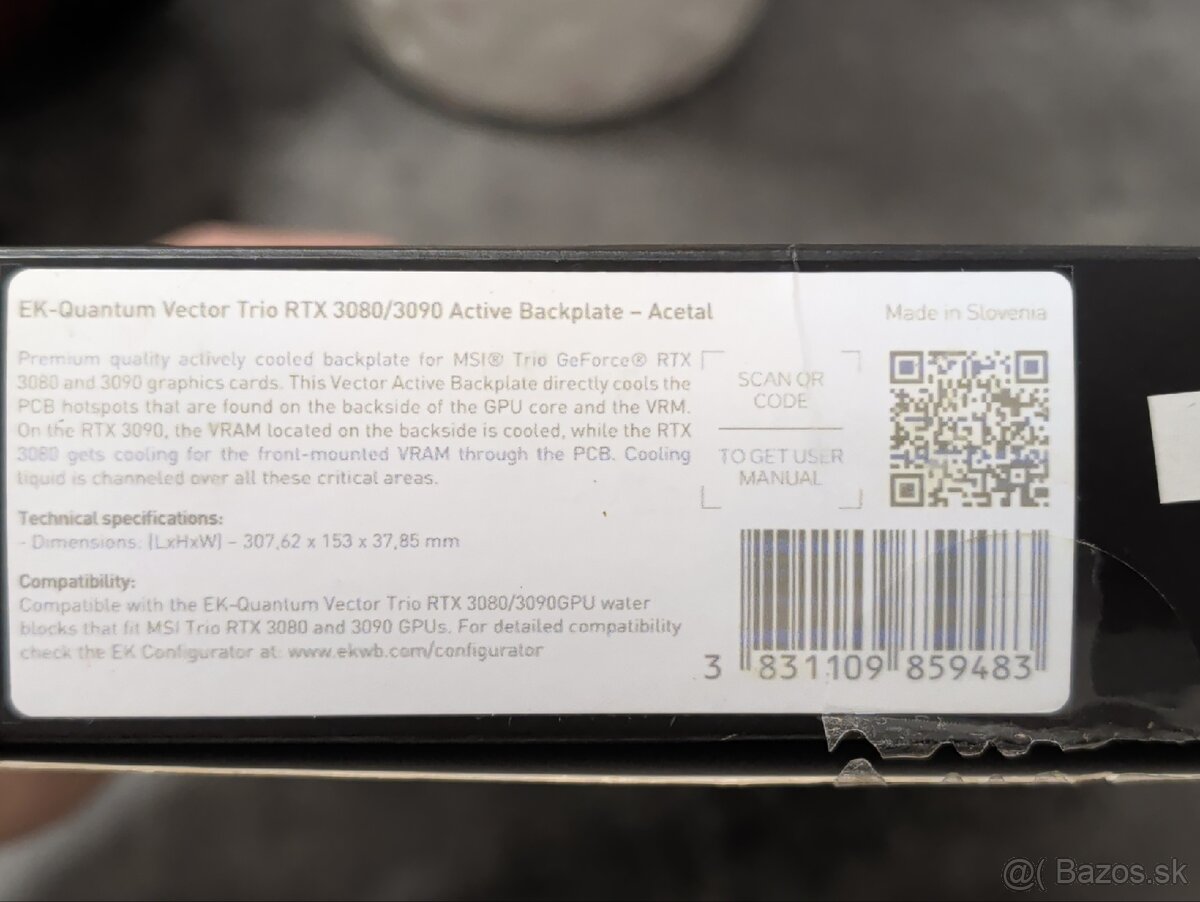 Vodný blok - backplate pre Rtx 3090 a rtx 3080 - 3