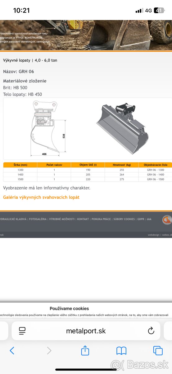 Hydraulická svahovačka 140cm na minibager 4-6t - 3
