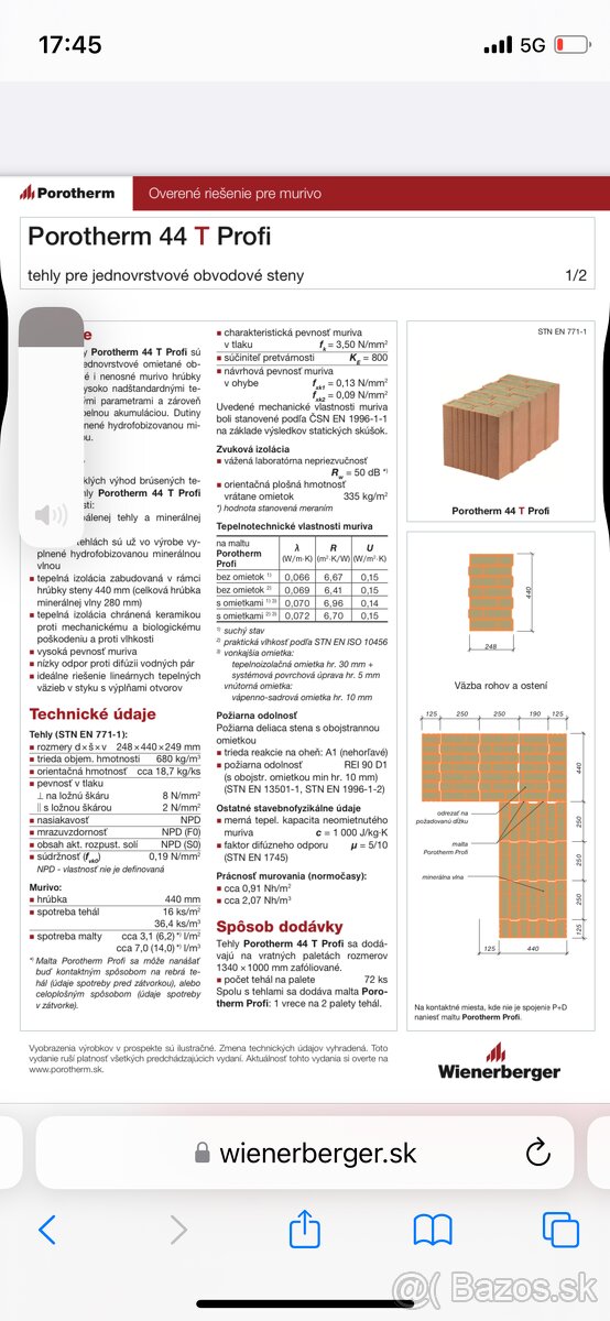 Tehly Porotherm 44 1/2 T - 3