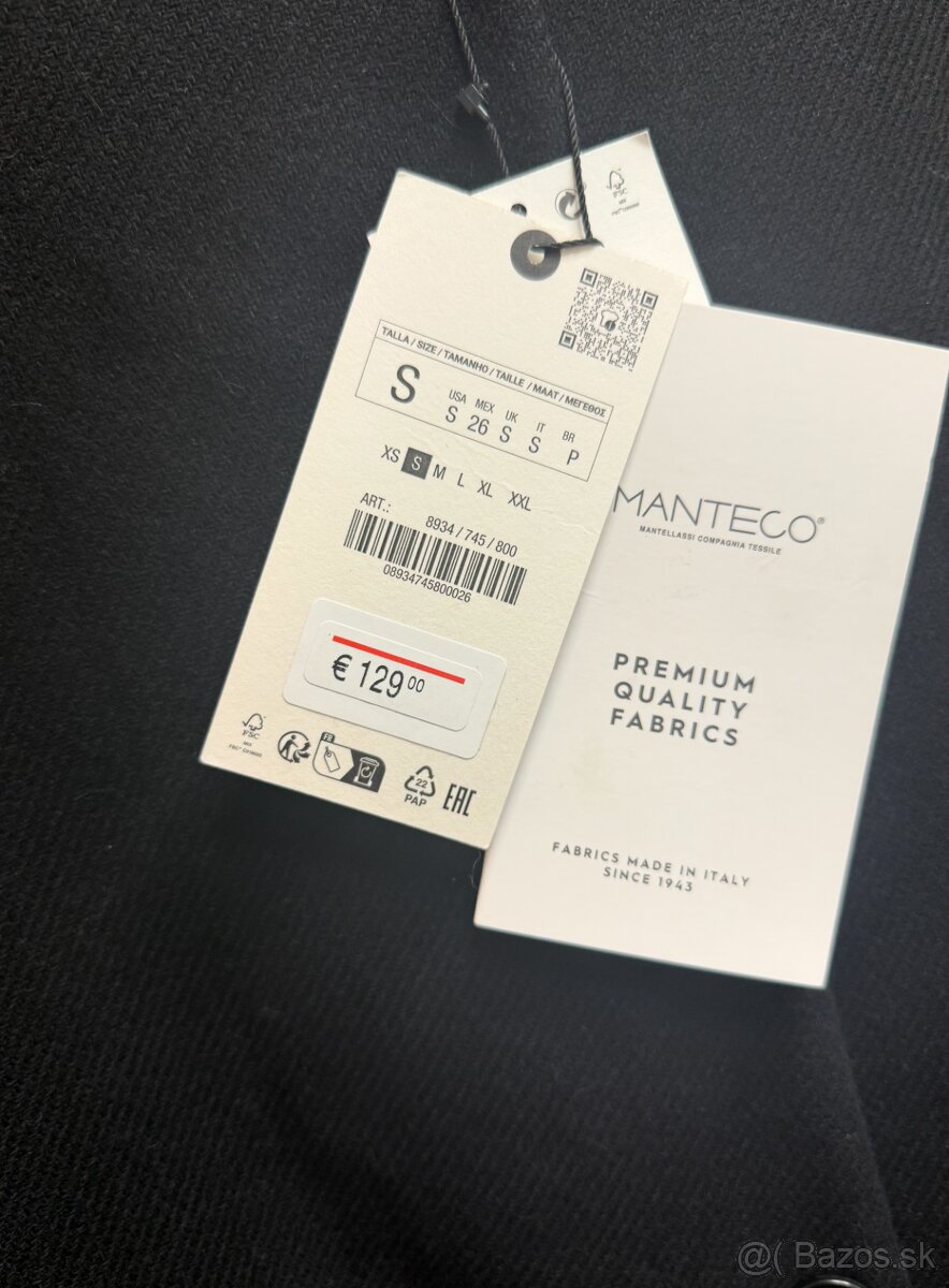 Čierny vlnený kabát Zara Premium NOVÝ S VISAČKAMI - 3