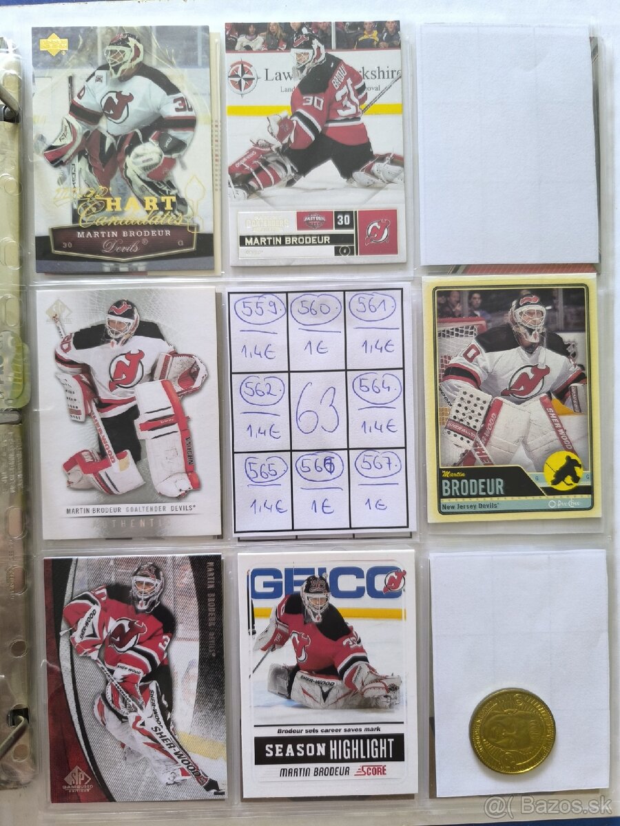 Hokejové kartičky - Martin Brodeur 4 - 3