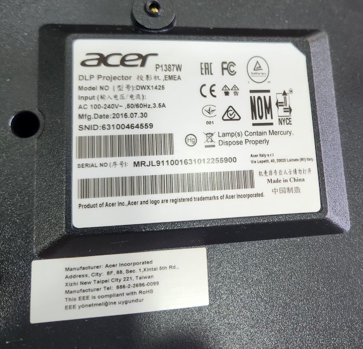 ACER P1387W 4500 lumenů - 3