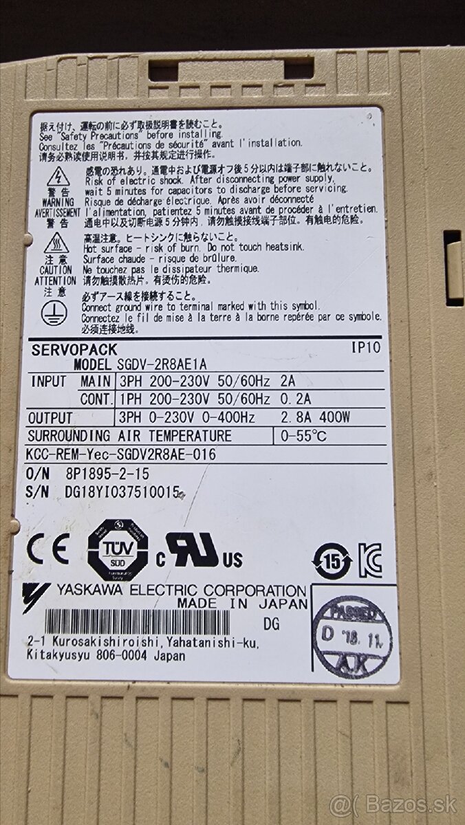 Yaskawa Servopack SGDV-2R8AE1A - 3