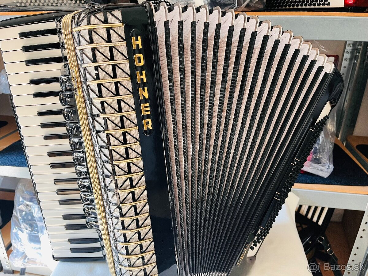 Predám akordeón Hohner Atlantic De Luxe. 120 Basový - Made - 3