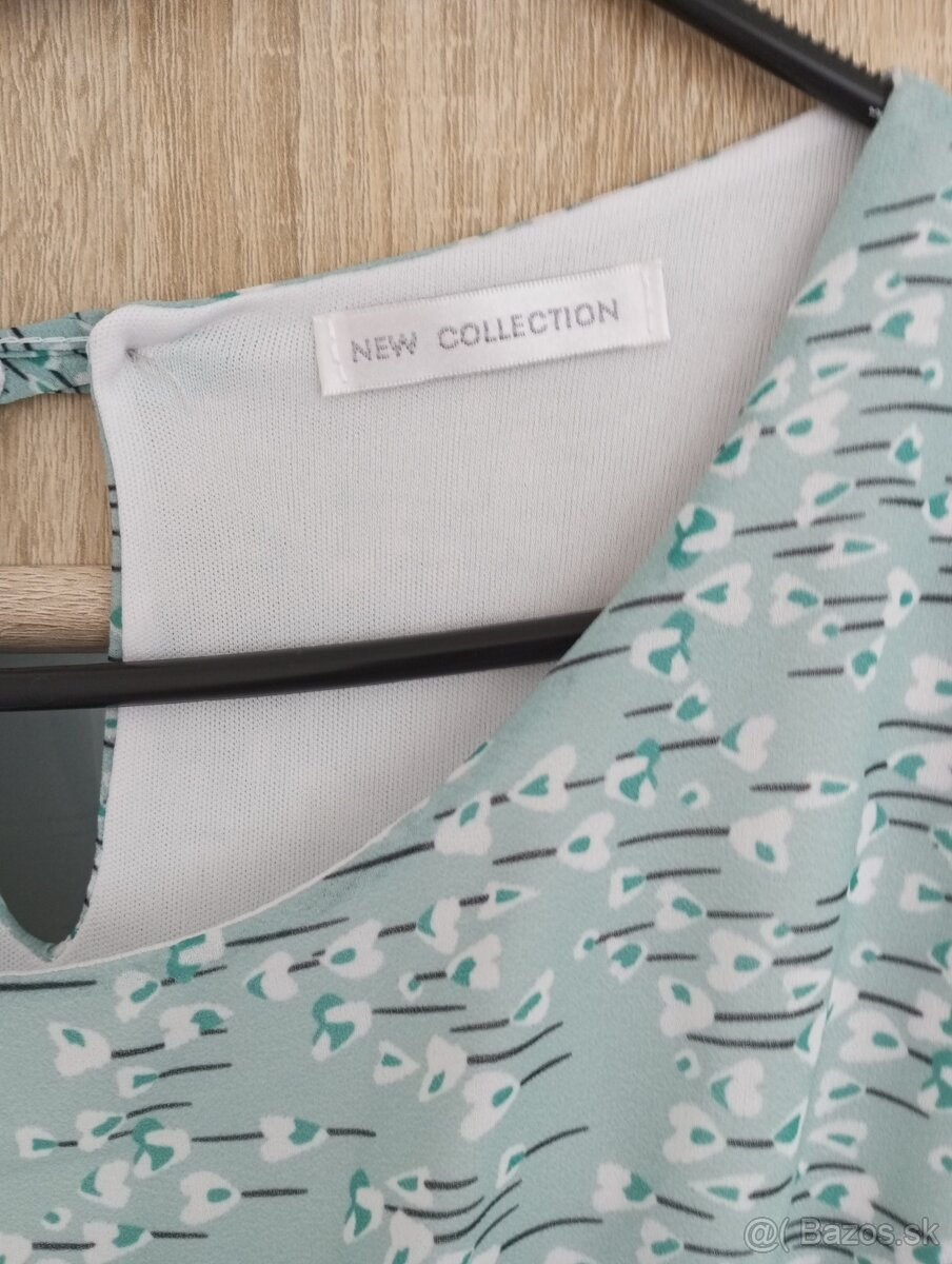 Dámske šaty s dlhým rukávom M zelene kvety - 3