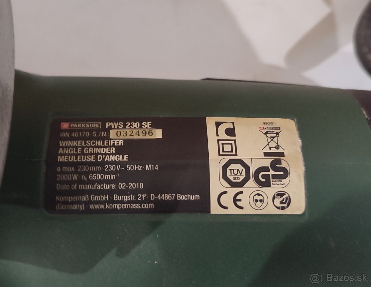 Uhlová brúska Parkside pes 230 se - 3