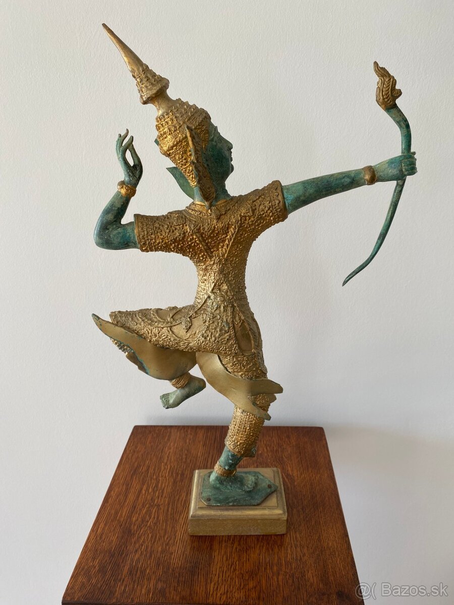 THAJSKÁ BRONZOVÁ SOCHA KRÁĽ RAMA 46cm - 3