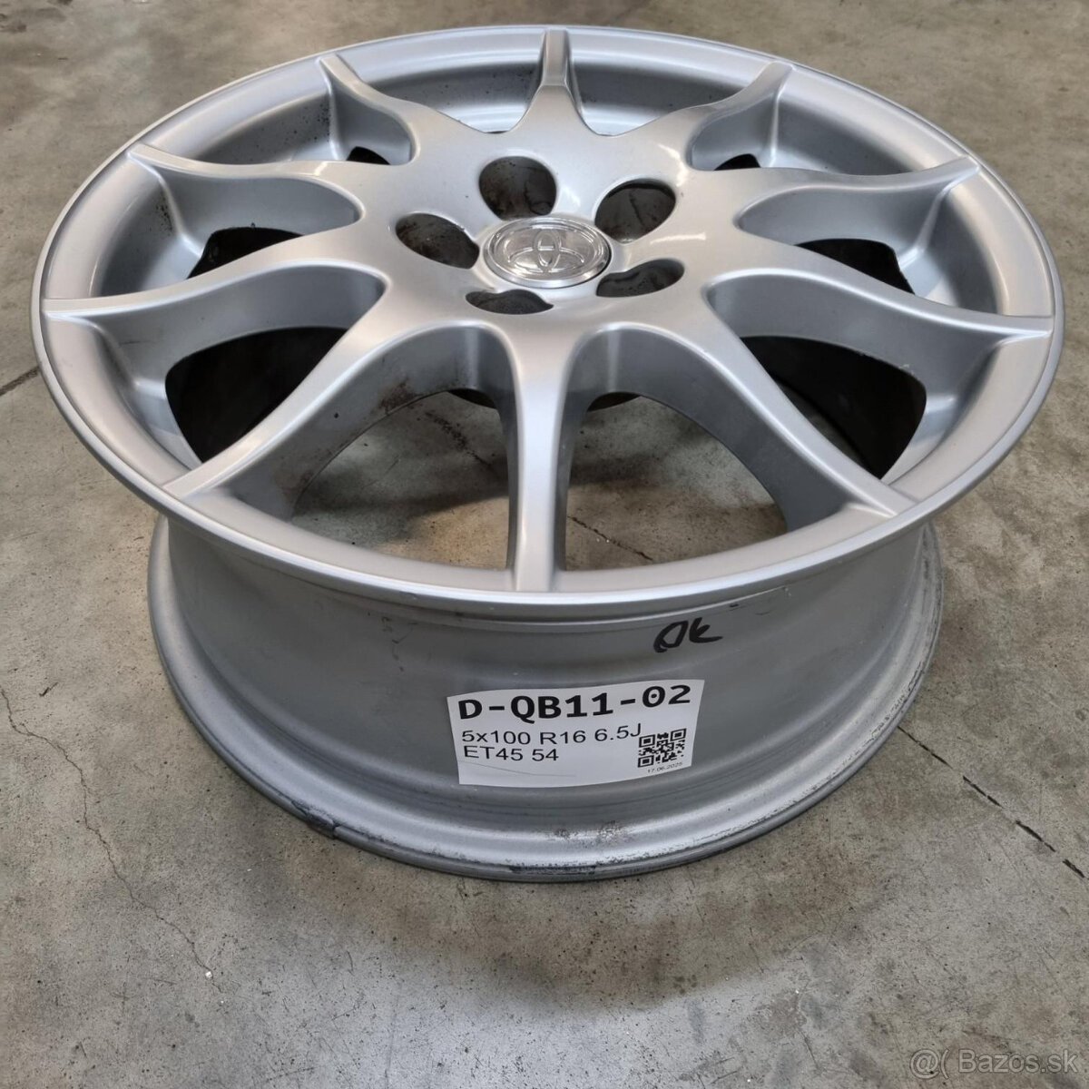 Hliníkové Toyota disky 5x100 R16, 6,5J ET45 - 3