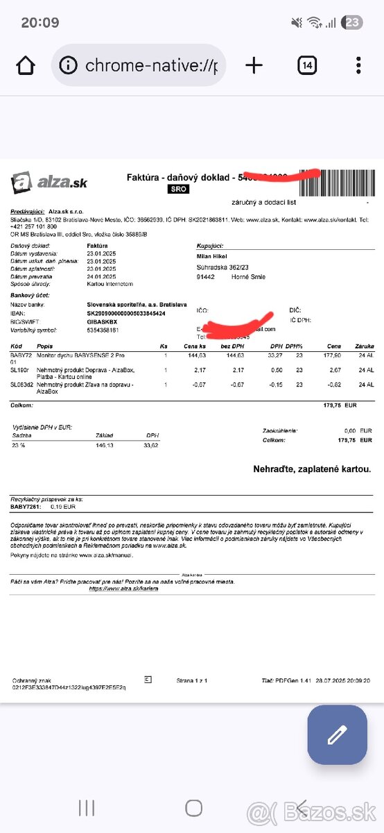 Monitor dychu pre bábätko BabySense 2 pro - 3