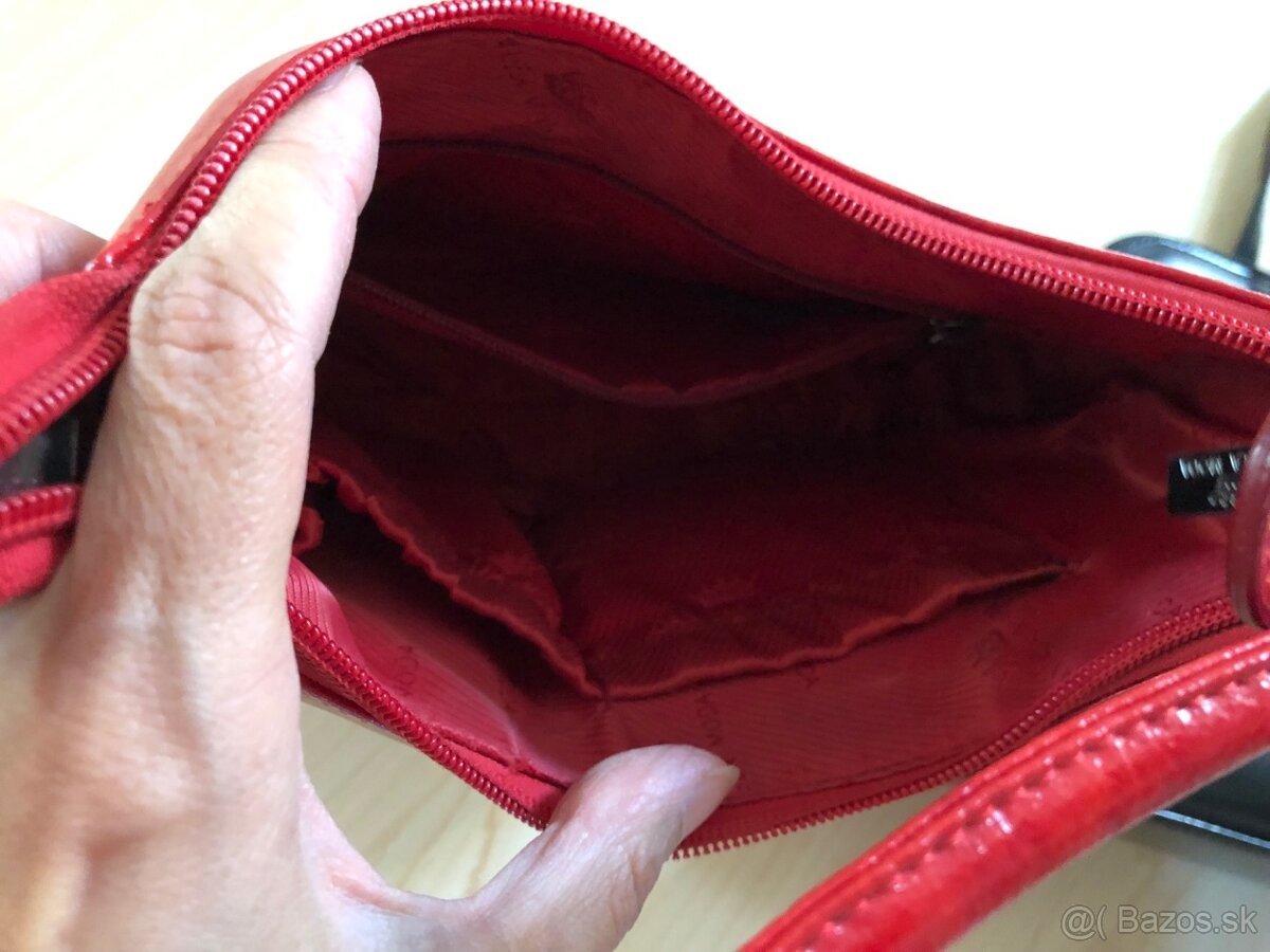 Červená kabelka kožená - 3