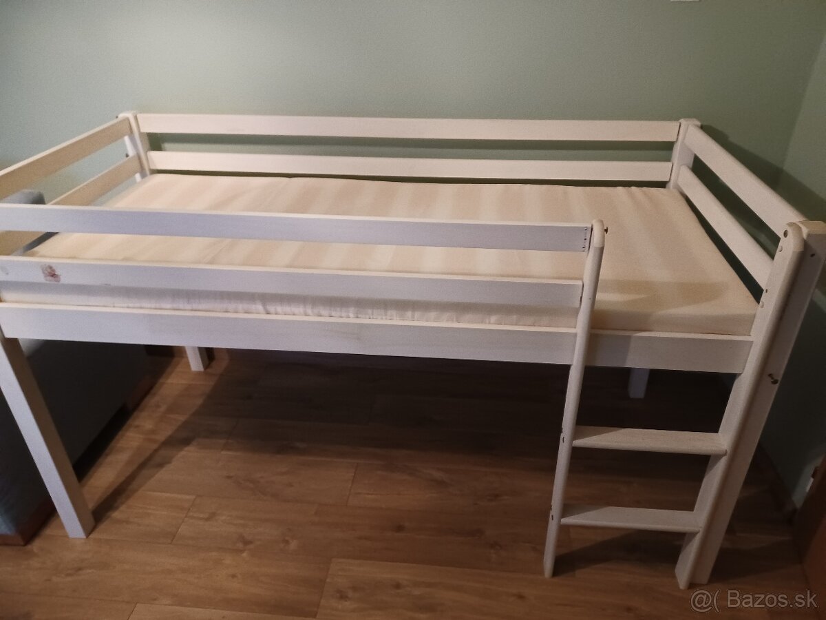 Detská vyvýšená posteľ s matracom - 3