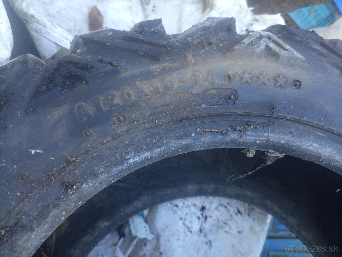 Predám pneumatiky na štvorkolku AT26x10-14 - 3