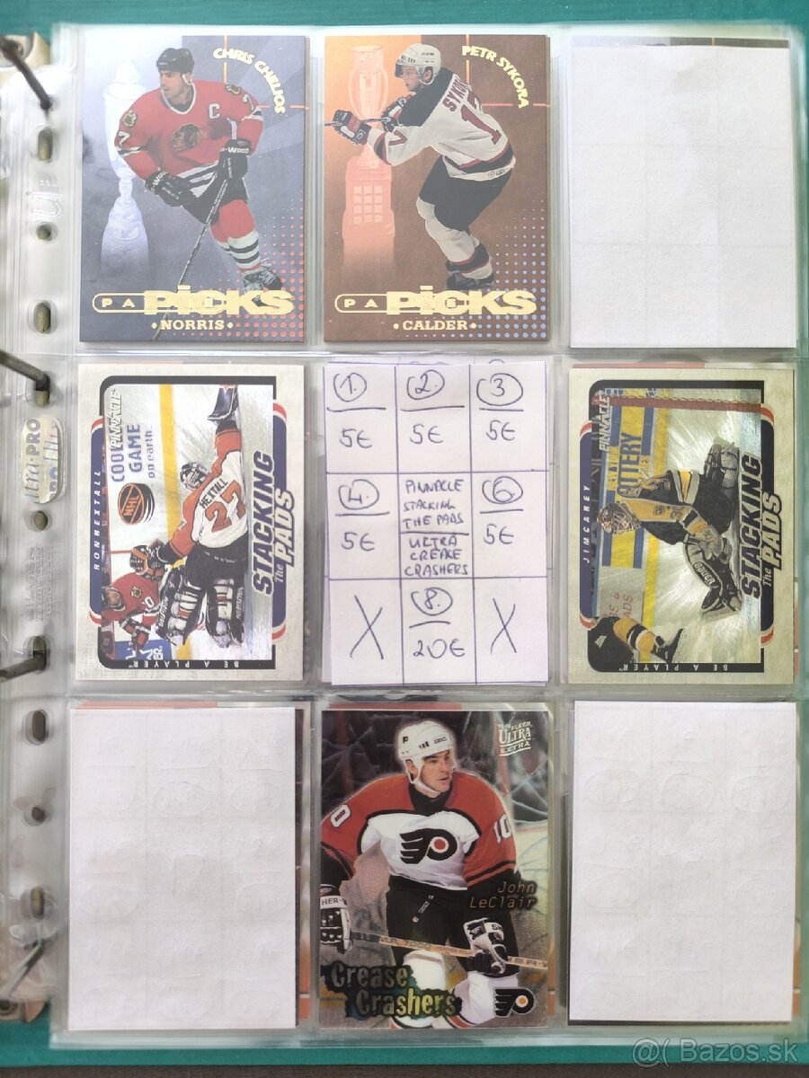 Hokejové kartičky - mix 90's - 3